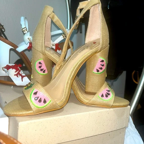 Lightly used Colorful Embellished Heels - Picture 2 of 2